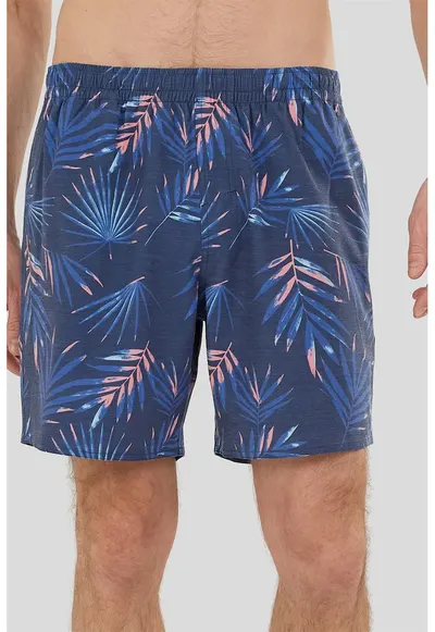 Pantaloni scurti de baie cu 3 buzunare - Portocaliu/Bleumarin