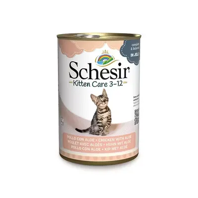 Hrana umeda pisici, Schesir Kitten Chicken Fillets with Aloe, 140 g