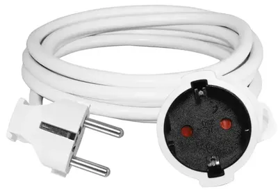Prelungitor Commel - H05VV-F, 2 m, alb
