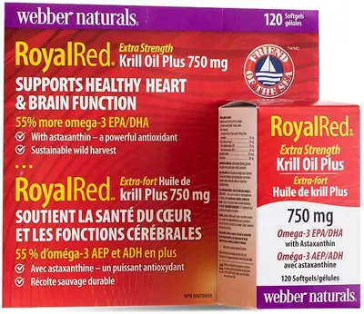 RoyalRed Krill Oil Plus, 120 capsule gelatinoase moi, Webber Naturals