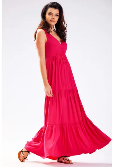 Rochie dama - Viscoza - A581 - Fuchsia
