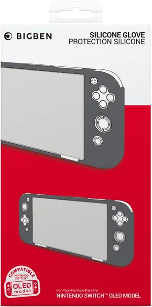 Husă de protecție din silicon Big Ben - Silicon Glove, gri (Nintendo Switch OLED)