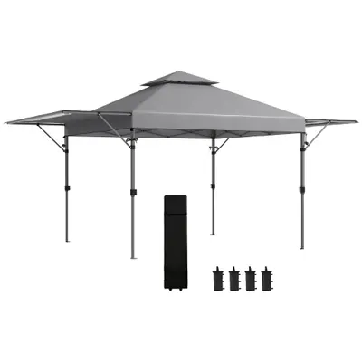 Outsunny Tonelă pop-up pentru grădină Pliantă 5 x 3 m, țesătură Oxford cu 2 pereți reglabili, sac de transport cu roți inclus | Aosom Romania