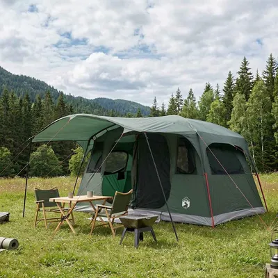 vidaXL Cort tunel Verde Army 427 x 305 x 205 cm Poliester și oțel