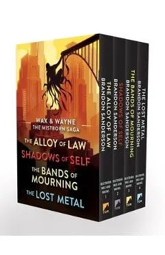 Wax and Wayne, the Mistborn Saga Boxed Set: Alloy of Law, Shadows of Self, Bands of Mourning, and the Lost Metal