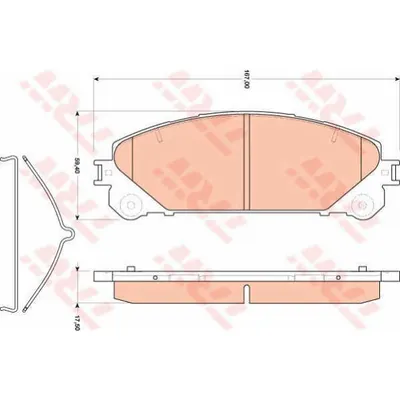 Set placute frana, frana disc TRW GDB3484
