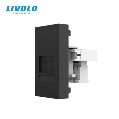 Modul priza telefon RJ11, 1M Negru