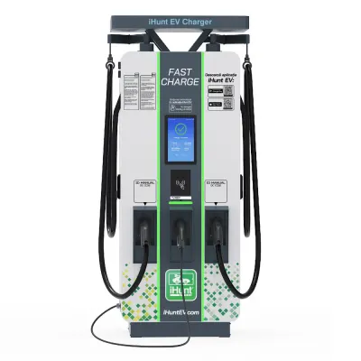 Statie de incarcare ultra rapida cu monetizare iHunt EV DC 50KW + AC 22KW, 2 x CCS2 - Integrare iHuntEV