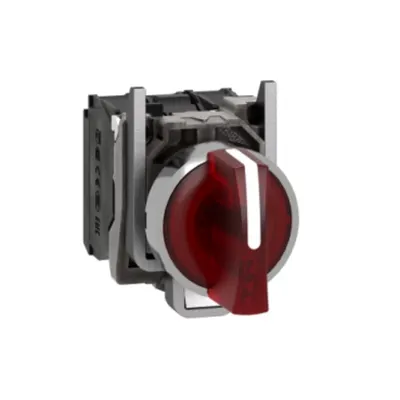 Selector Iluminat Complet Rosu Ø 22, Oprire In 3 Pozitii 1No+1Nc 230V