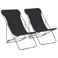 vidaXL Scaune pliante 2 buc. oțel și material Oxford negru
