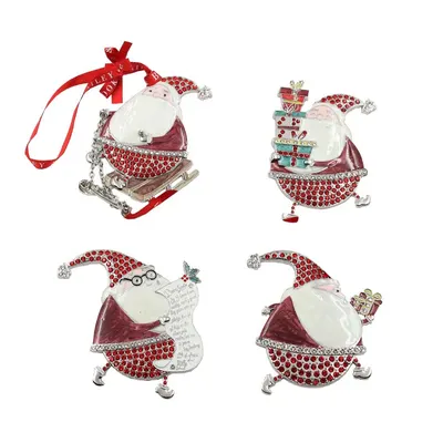 Set cadou Bailey & Brooke, 4 decorațiuni metalice cu Moș Crăciun