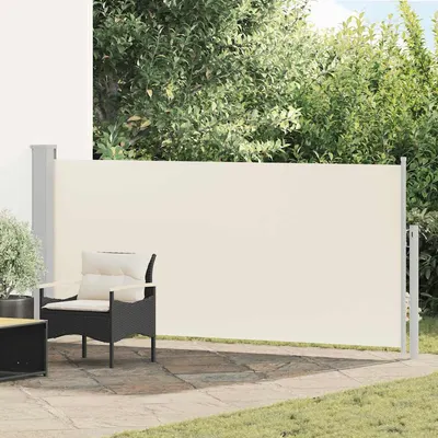 vidaXL Copertină laterală retractabilă, crem, 140x314 cm