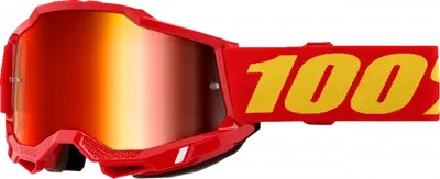 Ochelari cross atv 100% Accuri 2 Red, lentila oglinda, culoare rama rosu