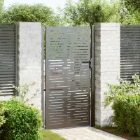 vidaXL Poartă de grădină Negru 110 x 205 cm Oțel vopsit electrostatic