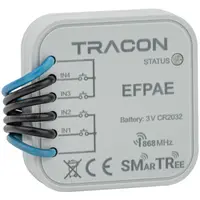 Emitator radio, 4 canale, in doza de aparataj, cu baterie 3 VDC, 868,32 Mhz, 250 m