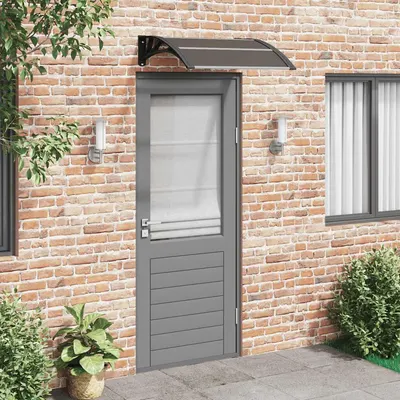 vidaXL Copertină de ușă neagră 80x75 cm, policarbonat