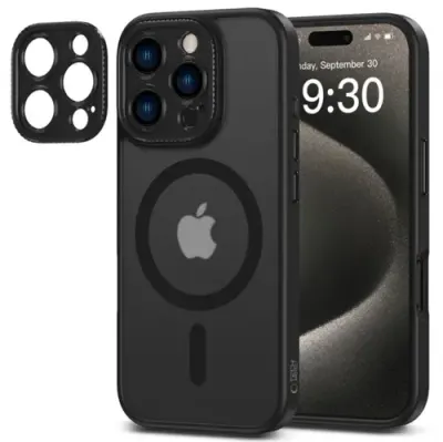Husa MagSafe pentru Apple iPhone 16 Pro Max, Tech-Protect, Magcam, Neagra