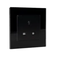 Uk Type Socket 13a Glass Frame Black