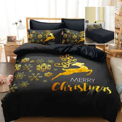 Lenjerie pat finet 3d 6 piese craciun f-xmas53