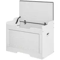 HOMCOM Bancă de Depozitare cu Pernă din Material Textil, Bancă Multifuncțională cu Balama de Siguranță, 75x40x56 cm, Alb | Aosom Romania