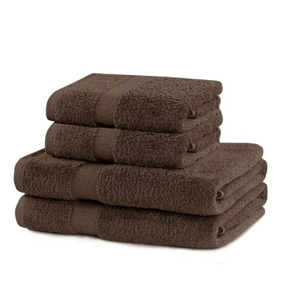 Prosoape de baie maro 4 buc. din bumbac frotir Marina – DecoKing