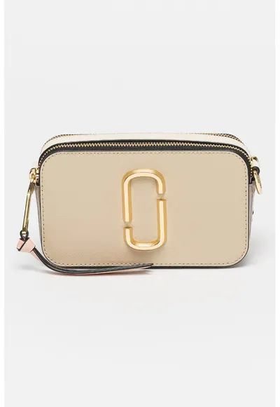 Geanta crossbody din piele The Snapshot - Kaki/Roz