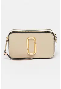 Geanta crossbody din piele The Snapshot - Kaki/Roz