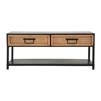 Comodă TV neagră/în culoare naturală din metal 95x38x38 cm Hanoi – Mauro Ferretti