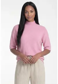 Pulover dama - M1324 - croiala lejera - guler inalt - roz