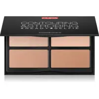 PUPA Milano #READY4SELFIE Contouring & Strobing Patela pentru conturul fetei cu efect de iluminare culoare 002 Medium Skin 175 g