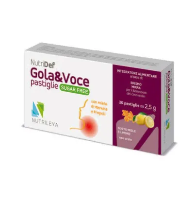 Gola&Voce lamaie si miere de manuka fara zahar NutriDef, 20 dropsuri, Nutrileya