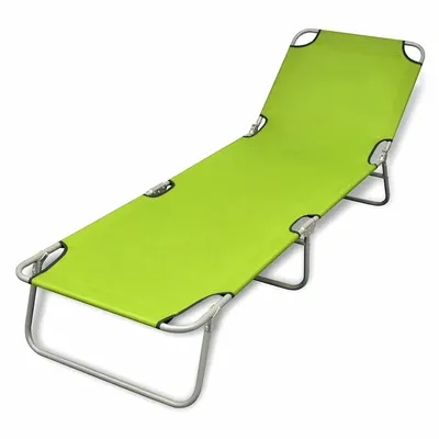 vidaXL Șezlong pliabil, verde măr, oțel vopsit electrostatic