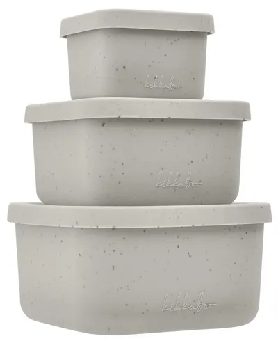 Set cutii pentru mâncare KikkaBoo Platinum Silicone - Sand, 3 buc