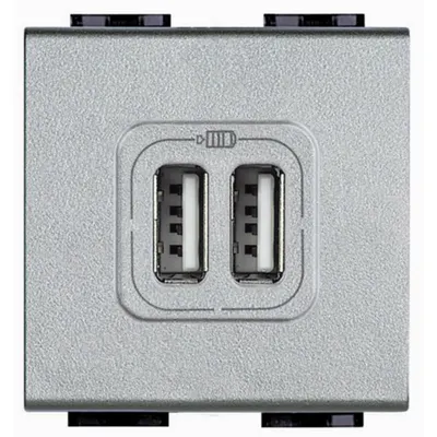 Incarcator LiVing Light cu priza USB dubla - 5 V - 230 V -Tech - 2 module