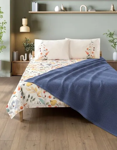 Set de pat cu cuvertură Rakla - Fayette, 4 piese, Blue