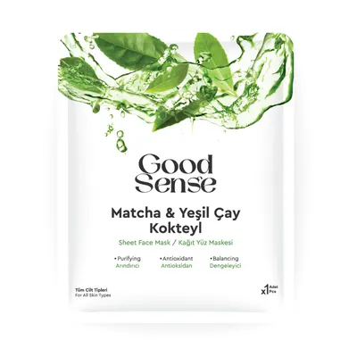 Mască Facială Revitalizantă cu Matcha și Ceai Verde Good Sense Matcha & Green Tea
