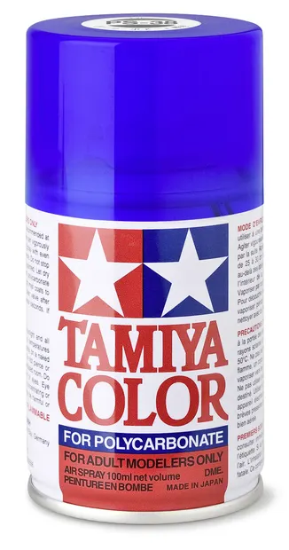 Vopsea spray Tamiya pentru suprafete transparente din policarbonat - PS-38 Translucent Blue, clear (100 ml) (TAM86038)
