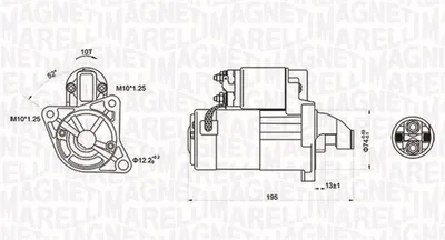 Electromotor (12V, 1kW) MAZDA 323 F VI, 323 S VI, 626 IV, 626 V, MPV II, PREMACY; PEUGEOT 206 1.8 1.9 2.0 intre 1991-2007
