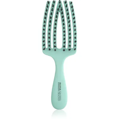Olivia Garden Club The Nomad Detangling&Shine Fingerbrush perie de tip paletă pentru păr Mint 1 buc