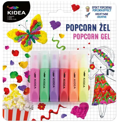 Gel Kidea - Popcorn, 6 culori