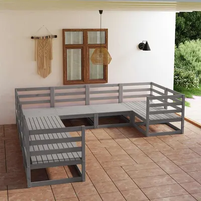 vidaXL Set mobilier de grădină, 8 piese, lemn masiv de pin