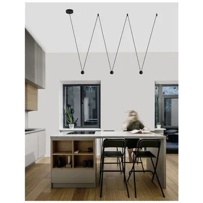 Lampa suspendata NOCCI Negru Aluminiu Negru Fabric Wire LED 3x4.5 Wat 230 Volt 660Lm 3000K IP20