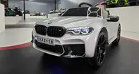 Masinuta electrica pentru copii BMW M5 Gri Metalic, 24V, licenta oficiala, telecomanda 2.4G, scaun din piele