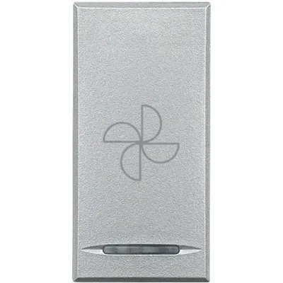 Capac tasta Axolute MyHOME BUS - simbol Ventilator tip apasare - 1 modul - aluminiu
