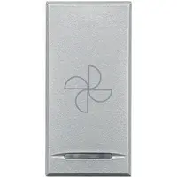 Capac tasta Axolute MyHOME BUS - simbol Ventilator tip apasare - 1 modul - aluminiu