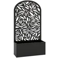Outsunny Jardiniere Ridicată pentru Grădină și Balcon cu Spalier Arcuit Decorat cu Frunze, pentru Flori și Legume, Montare pe Perete sau Utilizare Independentă, Negru | Aosom Romania