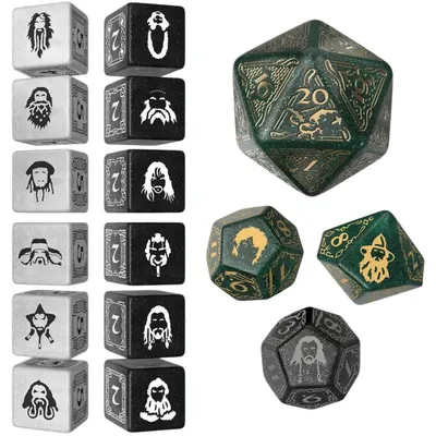 Set de zaruri Q-Workshop - The Hobbit: Set de zaruri TCG: Pădurea Verde (16 buc.)