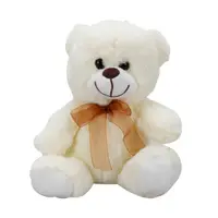 Ursulet de plus cu fundita, Puffy Friends, Alb, 21 cm