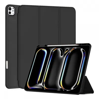 Husa pentru Apple iPad Pro 13 (2024), Techsuit, Flex Trifold, Neagra