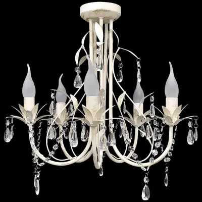 Lampă de plafon suspendată, candelabru cristal, elegant, 5 becuri